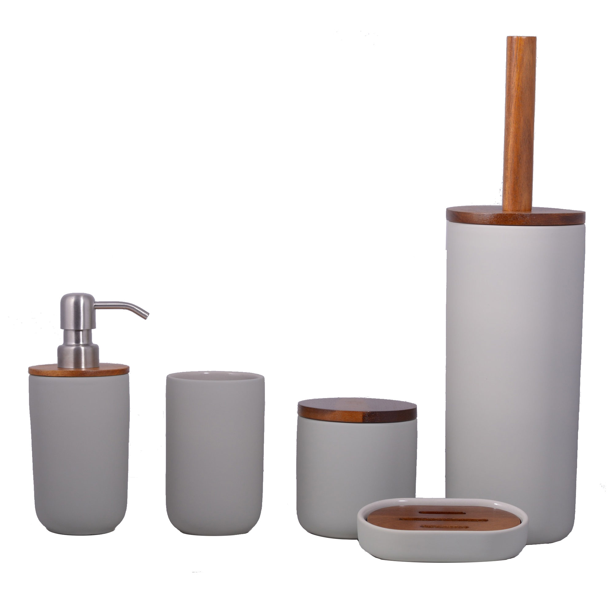 Combo Badset, fünfteilig, hellgrau